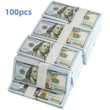 100pcs Large $100 Bill Replica, 100pcs 11.5*4.8cm $100 Prop Replica (For Party Games), 5 Bundles Mini $100 Prop Replica, $100 Bill Prop Paper, Movie Prop Paper, Home Decor Prop Paper, Suitable For Collection Display, Holiday & Birthday Gifts