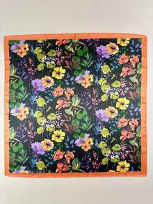 1 chiếc khăn choàng cổ, khăn quàng đầu bằng satin in hoa thanh lịch dành cho nữ. - Nhiều màu - Xem 4