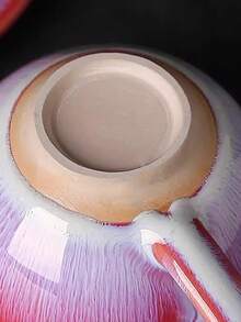 1个/2个畅销150毫升陶瓷拿铁咖啡杯，创意个人浓缩咖啡杯，带裂纹釉，是毕业典礼、家庭聚会、浪漫晚餐的理想之选，杯碟套装 - 彩色 - 查看 5