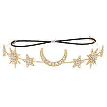 一套波西米亚风日月发箍、皇冠、六芒星耳环，婚礼及新娘配饰 - 彩色 - 查看 20