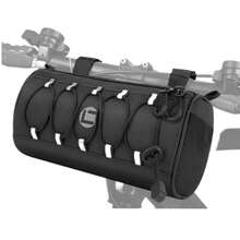 Bolsa Delantera de Bicicleta Multifuncional con Cremallera Práctica y Segura para Viajes - Bolsa Delantera para Bicicleta Ideal para Ciudad y Montaña, bolsa Compacta y de Gran Capacidad - Negro - Ver 2