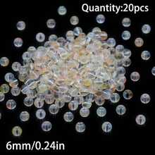 20 piezas de cuentas de vidrio con brillo de colores para hacer manualidades de joyería DIY, suministros de artesanía, regalos de , decoración del hogar, pequeños accesorios - Hazlo tú mismo - Ver 18