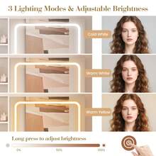 Blanco Tocador de Maquillaje Pequeño con Espejo y Luces, para Dormitorios Compactos - Tipo de Enchufe B USA (110-127V) - Ver 7