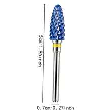 1个或5个陶瓷指甲打磨钻头，用于快速去除指甲油凝胶，适用于家庭美甲沙龙和美甲师 - 藍色 - 查看 5