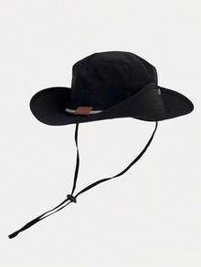 1PC Outdoor Camping Quick-Drying Hiking Hat, Men's And Women's Japanese Style Drawstring Fishing Sun Protection Bucket Hat, Western Cowboy Hat. - Multicolor - View 9