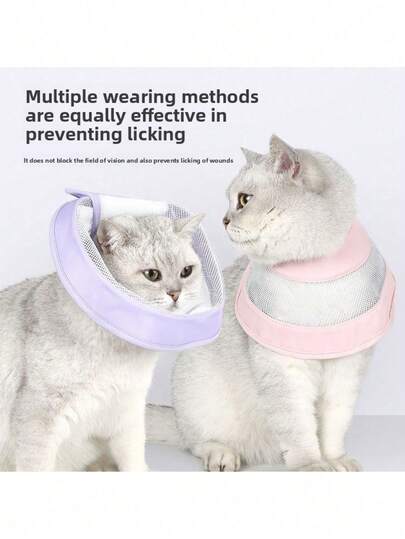 Weicher Katzenkragen für Operationen, kegelförmiger Katzenkragen, bequemer und leichter Schutzhalskragen (Elizabethkragen) um Lecken und Beißen zu verhindern