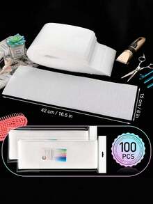 50/100pcs/Set Disposable Hair Dye Foam Paper, Professional Hair Highlighting Foil Strips - Multicolor - View 10