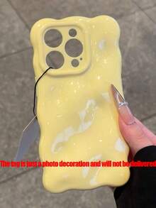 DBKB Candy Color 3D Cube Soft Phone Case Macaron Glossy Shockproof Compatible With IPhone 17ProMax 17Pro 17Air 17 16 15 13 Pro Max 11 12 14 Pro Max Cute Wave Pattern Solid Color Protective Cover - Màu vàng - Xem 3