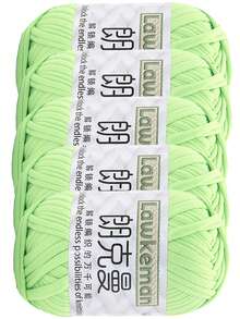 Lawkeman 5 peças/500g Fio de Camiseta - Fio de Poliéster de Alta Qualidade, 30m/peça - Fio de Tecido Macio, Adequado para Crochê, Fio de Tricô Multicolorido - Ideal para Cestas, Bolsas, Mantas, Chapéus, Brinquedos, Lenços DIY - Multicolorido - Visão 42