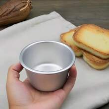 2个/5个/10个装，铝制不粘蛋糕模具、果冻模具、蛋挞布丁模具、布朗尼模具，耐热，易脱模，不粘纸杯蛋糕、玛芬蛋糕、布丁、巧克力熔岩蛋糕和舒芙蕾烘焙杯。多功能小陶瓷碗，适用于挞、蛋糕等。 - 彩色 - 查看 9