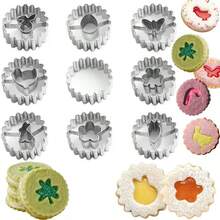 Bộ 9 khuôn cắt bánh quy Phục Sinh, làm bằng thép không gỉ, bao gồm các hình trứng, thỏ, gà con, cỏ ba lá, cà rốt, bướm, thích hợp để làm bánh quy nhân mứt. - Bạc - Xem 1