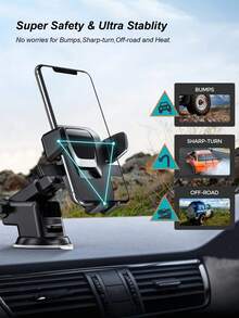 Soporte de ventosa para parabrisas de coche - Brazo retráctil con rotación de 360°, a prueba de golpes y plegable, almohadilla de silicona suave, se adapta a teléfonos de 3-6.2 pulgadas, liberación rápida con una sola mano, compatible con GPS - Soporte para teléfono - Ver 4