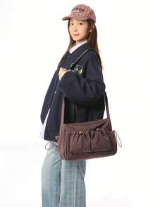 New Women's Multi-Pocket Shoulder Bag, Nylon Soft Casual Crossbody Bag, Large Capacity Versatile Handbag, Suitable For Back To School Season - Burgundy - View 8