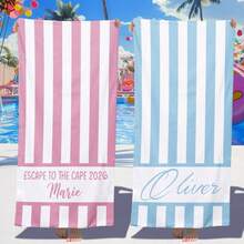 Personalized Beach Towels For S,Custom Flower Beach Towels With Name,Customized Quick Dry & Sand Free Pool/Swim Towel,Women Monogrammed Towels,S Trip Gifts - Multi-stripe-color16 - View 1