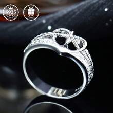 1pc S925 Silver Multi-Layer Diamond Heart Ring, With A Heart-Shaped Design Accented By Multi-Layer Pave Diamonds, Elegant And Romantic Style Suitable For Dates, Anniversaries And Other Emotional Occasions, A Thoughtful Gift Item With Youthful And Stylish Appeal - Silver - View 8