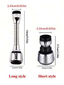 Bộ nối dài vòi nước xoay 360°, thiết bị tiết kiệm nước, bộ lọc vòi nước chống bắn tóe bằng thép không gỉ, bộ tạo bọt khí cho vòi nước, chế độ dòng nước kép, thích hợp cho phòng tắm, nhà vệ sinh, nhà bếp, bồn rửa, chậu rửa mặt và các vật dụng gia đình khác. - Nhiều màu - Xem 6