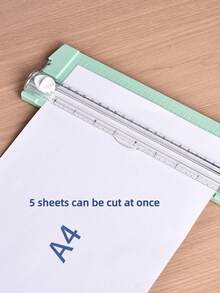 A4 Paper Cutter, Portable Plastic Paper Cutter, Mini Photo Cutting Tool, Manual Desktop Sliding Paper Knife, Back To School, Stationery - Multicolor - View 6