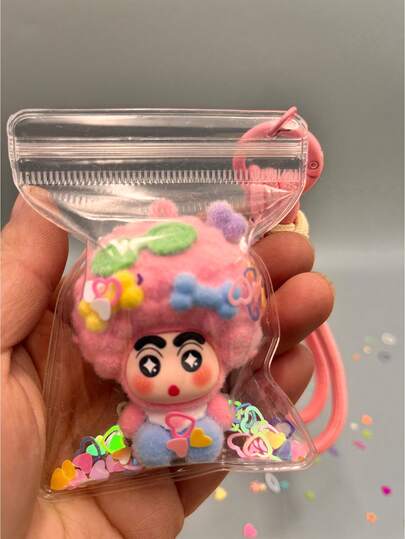 CRAYON SHINCHAN 1个全新爆裂头蜡笔小新装饰挂件，适用于背包、手机壳、钥匙链、汽车装饰。适合家庭聚会、教师奖励、节日礼物。