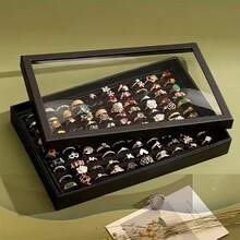 100-Fach Transparente Schmuckaufbewahrungsbox mit Deckel - Struktur Papier Design, staubdichter Schnappverschluss, transparenter Deckel Schmuckorganizer Box mit mehreren Fächern für Ohrringe, Armbänder, Halsketten, Gewerbliche Schmuckorganizer, Wandmontage Design, ideal als Geschenk zu Valentinstag, Geburtstag, Hochzeit, Muttertag, Schmuckbox, Frauenorganizer, Reiseessentiell, Make-up Raum Dekoration - Verschiedenfarbig - Übersicht 5