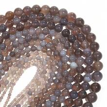 1 st naturlig agat- och kalcedonpärlsträng, 4/6/8/10/12 mm naturstenspärlor för gör-det-själv-smyckestillverkning - grå agat - Visa 6