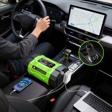 10000W Peak Portable Car Power Inverter, 5000W Continuous 12V To 220V Converter With 6 Fast Charging Ports, Hidden High-Current Terminals & Smart Safety Protection For Outdoor Emergency - 綠色3 - 查看 5