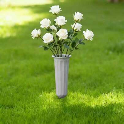 3pcs Plastic Vase Holders With Spikes, Suitable For Tombstones, Gravesites, Outdoor Floral Decor