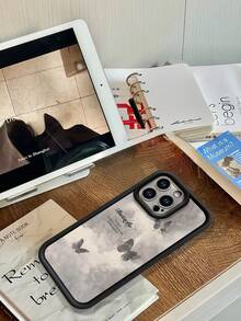 1 chiếc ốp lưng điện thoại cao cấp thời trang họa tiết bướm mờ màu đen, chất liệu đá obsidian, chống rơi và chống trượt, mẫu mới 2026, tương thích với các dòng 17 17 Pro 17 Pro Max Air 16 15 14 13 12 11 / S26 S25 S24 S23 / Redmi / OPPO / VIVO / HONOR - màu đen - Xem 5