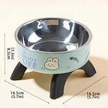 Stainless Steel Anti-Slip Anti-Fall Pet Bowl With Raised Stand For Cats And Dogs - 100ml - View 3