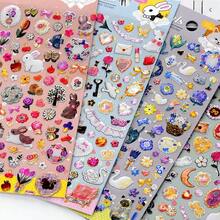 1 pieza Lindo adhesivo de cristal DIY Animales Gato Conejo Bosque Pegatina 3D, Adecuado para Scrapbooking Manualidades DIY Regalos - Multicolor - Ver 2