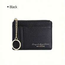 New Zipper Women's Coin Purse Small Wallet Multi-Card Slot Keychain Card Holder - Pink - View 7