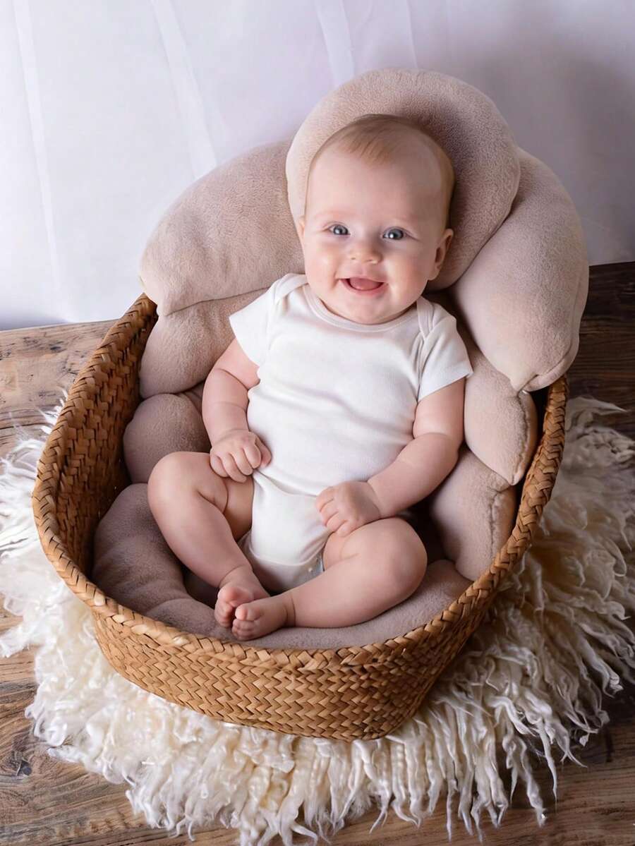 新生儿叶子形状垫子柔软毛绒造型垫篮子填充物摄影道具 - 彩色 - 查看 1