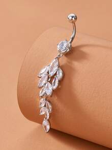 Cubic Zirconia Decor Belly Ring