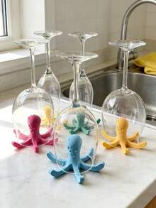 1pc Freestanding Bottle Drying Rack, Octopus-Inspired Design, Equipped With A Rapid Ventilation System To Accelerate Drying. This 3D-Printed Design Effectively Saves Countertop Space And Accommodates Various Water Glasses, Cups, And Wine Glasses.