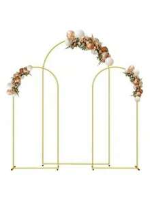Gold Metal Arch Backdrop Stand Set, Arch Doorway, Available In 4ft/5ft/6ft/6.5ft/7.2ft Height, Suitable For Wedding, Birthday, Graduation, Anniversary, Grand Opening And Other Indoor/Outdoor Decor - Gold - View 6