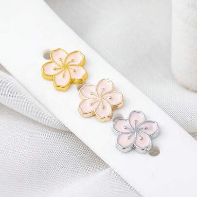 1个花朵装饰戒指，可爱滴油金属表带吊坠装饰配件，兼容苹果手表表带（不含表带）