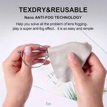5 piezas de paño reutilizable antivaho, paño de limpieza de lentes de fibra fina para gafas, para uso en invierno - Gris - Ver 3
