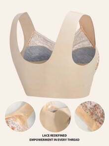 5pcs Simple Solid Multiple Butterflies Floral Lace Bra, Comfy & Breathable Full Coverage Wireless Bra, Women's Lingerie & Underwear- Comfortable Design Without Steel Rings,  Adjustable Shoulder Straps, Thickened Coasters, Breathable And Soft, Daily Casual And Formal Occasions Lingerie For Women, Bras For Women, Lace Bra - 彩色 - 查看 8