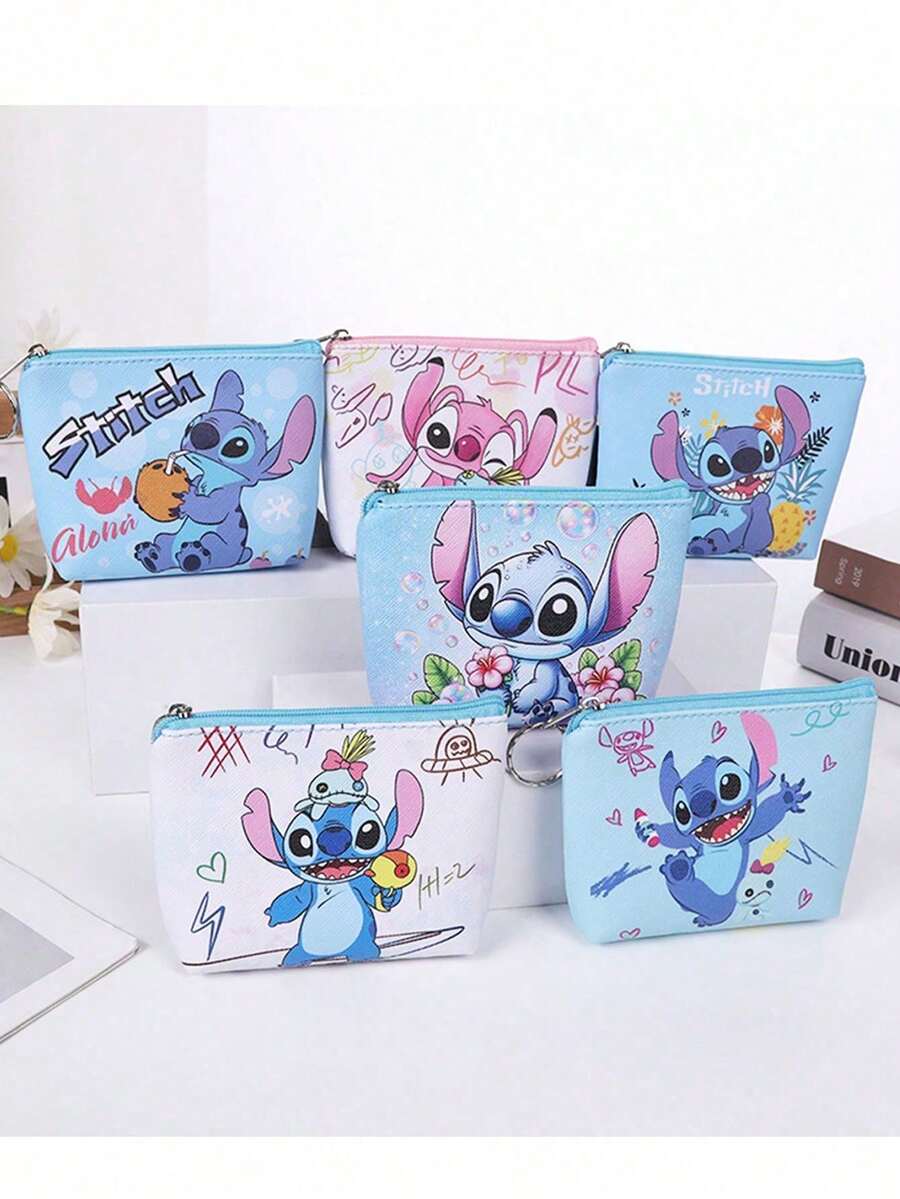 DOBBLE 1/3/5个装可爱卡通人物印花PU皮钱包，小礼物，卡包，手拿包 - 彩色 - 查看 1