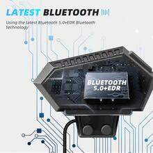 Motorcycle Bluetooth 5.0 Helmet Headphones Wireless Hands-Free Call Kit Stereo Anti-Interference Waterproof Music Player Speaker