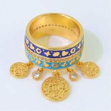 Bague de style luxueux de Dubaï plaquée or 21 carats, élégante bague de mariage islamique saoudienne, bijoux de fête d'Oman pour femmes - Bagues de mode - Voir 8
