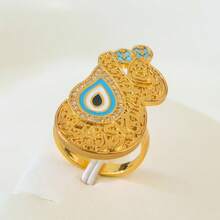 Bague de style luxueux de Dubaï plaquée or 21 carats, élégante bague de mariage islamique saoudienne, bijoux de fête d'Oman pour femmes - Bagues de mode - Voir 58