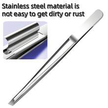 Premium Stainless Steel Slant Tip Eyebrow Tweezers - Unisex Precision Tweezers For Eyebrow Shaping & Facial Hair Removal, Facial Care Tool - Multicolor - View 7