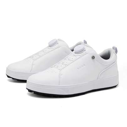 2026 Women's Golf Shoes, White & Pink Lightweight Breathable Outdoor Golf Sports Casual Shoes, Plus Size Comfortable & Durable Golf Shoes