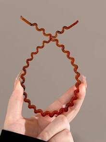 4条/3条/2条/1条装 女士简约黑色、焦糖色、豹纹防滑锯齿塑料发箍，时尚百搭优雅极简发饰，适合日常、休闲、派对、通勤、度假、发型设计、洗脸化妆、搭配服装，发箍、发圈、锯齿发箍、发带、发箍 - 彩色 - 查看 6