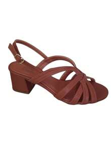 Mid-Heel Sandal, Casual And Elegant, With Buckle. - Lạc đà - Xem 2