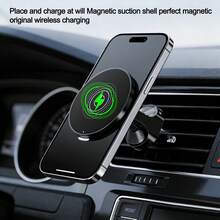 15W Magnetic Wireless Car Charger Compatible With Apple 17/16/15/14/13/12 Series Car Navigation Mount Phone Holder Automotive Phone Accessories Essential Gear For Drivers - one-size - View 3