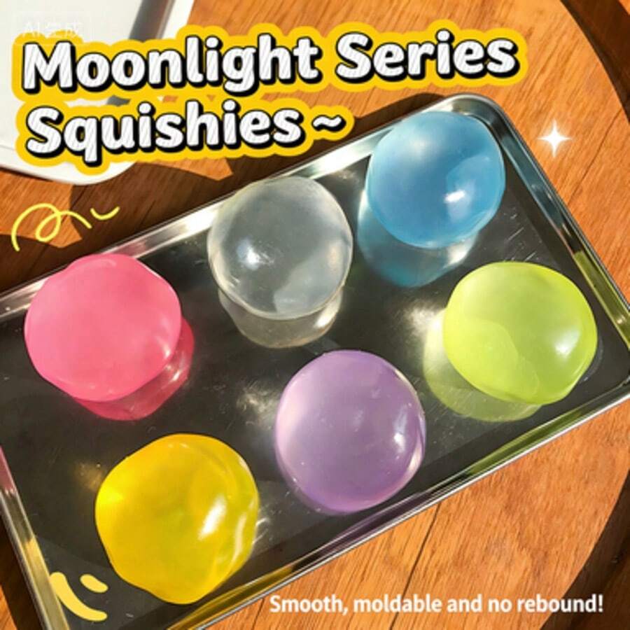 椰子油软萌捏捏乐，透明蓝色，可塑形，不回弹，触感舒适，完美礼物之选——生日礼物、情人节礼物、其他礼物 - 彩色 - 查看 1