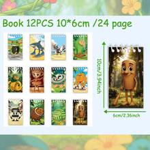 12件套新款山海经主题木制人偶迷你螺旋笔记本，学生学习记事本，便携，适合作为新年、情人节、复活节礼物 - 彩色 - 查看 4