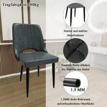 Dining Chairs With Cut-Out Backrest Modern Kitchen Chair Scandinavian Faux Leather Chair With High Back For Living Room Kitchen - As Pic - View 5