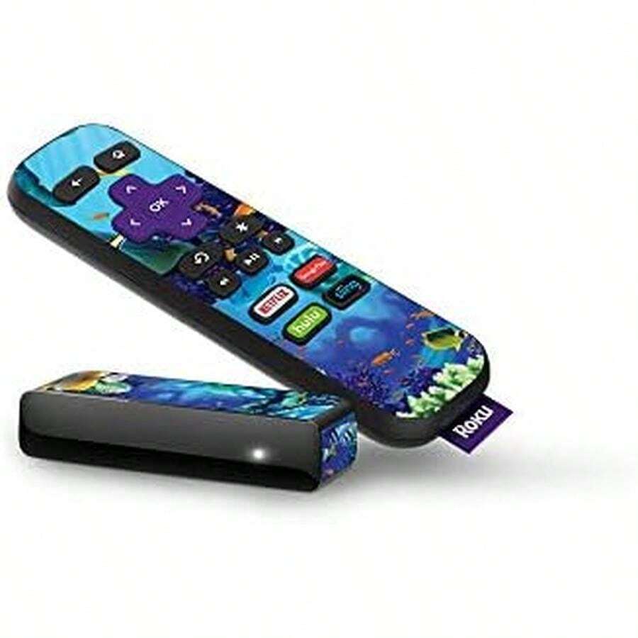 MightySkins Skin Compatible With Roku Express Remote - Ocean Friends | Protective, Durable, And Unique Vinyl Decal Wrap Cover | Easy To Apply, Remove, And Change Styles | Made In The USA - trắng - Xem 1